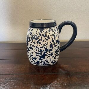 Speckled Navy Blue and White Ceramic Mug